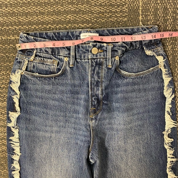 Good American Good Boy Side Fray High Waisted Jeans Size 4/27 - Picture 9 of 13